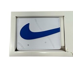 NWT Nike Air Force 1 White Blue swoosh Card Holder Wallet New